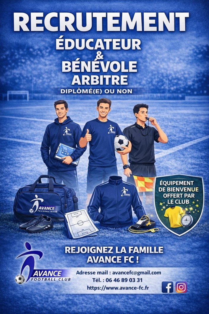 ⚽️ L’Avance FC recrute ! 🔵⚪️